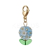 Hydrangea Acrylic & Glass Seed Beads Pendant Decorations HJEW-MZ00217-4