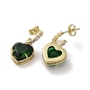 Cubic Zirconia Heart Dangle Stud Earrings EJEW-H308-09G-05-2