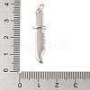 Brass Micro Pave Clear Cubic Zirconia Pendants ZIRC-C010-01P-3