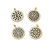 Brass Micro Pave Cubic Zirconia Resin Pendants KK-L239-047G-A-1
