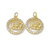 Real 18K Gold Plated Brass Micro Pave Clear Cubic Zirconia Pendants KK-E068-VB409-11-2