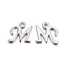 Platinum Plated Alloy Letter Pendants PALLOY-J718-01P-M-1
