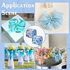 2 Rolls 2 Styles Polyester Printed Wired Ribbon OCOR-FG0002-49-6
