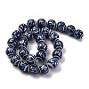 Handmade Blue and White Porcelain Beads Strands PORC-I027-04A-2
