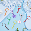 54Pcs 9 Colors Spray Printed Iron Keychain Clasps FIND-SC0022-77-4