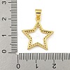 Star Rack Plating Brass Micro Pave Clear Cubic Zirconia Pendants KK-Z053-07G-3