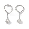 Anti-Tarnish Rhodium Plated 999 Fine Silver Texture Round Dangle Earrings for Women LS-EJEW-S215-01P-2
