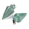 Natural Green Aventurine Gemstone Pointed Pendants G-K384-01P-01-2