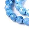 Ombre Effect Dyed Electroplate Opaque Glass Beads Strands EGLA-Q130-01A-06-4