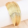 304 Stainless Steel Cuff Bangles for Women BJEW-P363-04G-1