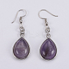 Natural Amethyst Dangle Earrings EJEW-F133-02B-1
