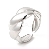 Non-Tarnish 304 Stainless Steel Twist Rope Shape Open Cuff Ring for Women RJEW-E063-06P-1