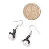 Halloween Theme Alloy Shell Pearl Hat Dangle Earrings EJEW-JE06542-4