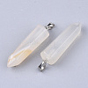 Natural White Agate Point Pendants G-R220-34P-2