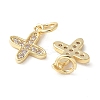Brass Micro Pave Clear Cubic Zirconia Pendants KK-Q031-31G-02-2