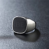 Square 304 Stainless Steel Enamel Finger Rings for Men FS-WG78CFC-01-1