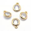 Brass Cubic Zirconia Pendants KK-P119-33-8x6mm-G-NR-1