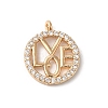 Brass Micro Pave Clear Cubic Zirconia Pendants KK-C062-078G-1