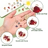 20Pcs Brass Micro Pave Cubic Zirconia with Glass Charms KK-YW0002-94-4