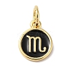 Real 18K Gold Plated Brass Enamel Charms KK-L216-001G-F01-1