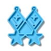 DIY Rhombus with Star Pendant Silicone Molds DIY-I099-06-1