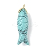 Synthetic Turquoise Carved Pendants G-P599-08G-08-1