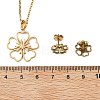 Flower 201 Stainless Steel Pendant Necklaces & Stud Earrings Sets for Women SJEW-Q025-04G-5