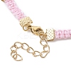 Braided Waxed Polyester Rectangle Link Chain Bracelets BJEW-JB10000-02-4
