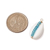 42Pcs 42 Styles Natural Cowrie Shell & Glass Seed Beads Pendants PALLOY-JF02759-3
