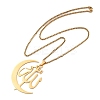 201 Stainless Steel Moon & Arabic Pendants Box Chain Necklaces for Women Men LS-NJEW-R013-02G-4