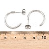 316 Stainless Steel C-Shaped Stud Earrings EJEW-D339-03P-5