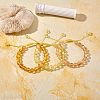 3Pcs Round Synthetic Moonstone Braided Bead Bracelets BJEW-SW00061-03-2