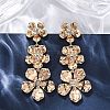 Flower Zinc Alloy Dangle Stud Earrings EJEW-Z107-02G-3