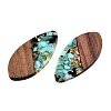 Transparent Resin and Walnut Wood Pendants LS-RESI-T057-05J-3
