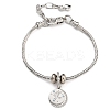 Brass Micro Pave Cubic Zirconia European Bracelets BJEW-K261-16P-02-1