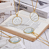 4Pcs Alloy Magnifying Glass Flat Round Pendant Long Necklaces NJEW-UN0001-75A-2