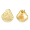 Rack Plating Shell shape Brass Stud Earrings for Women EJEW-Z059-01G-2
