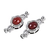 Brass Micro Pave Clear Cubic Zirconia Fold Over Clasps KK-U043-54P-01-1