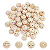 60Pcs 2 Styles Printed Wood European Beads WOOD-FG0001-45-1