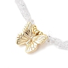 Brass Butterfly Pendant Natural Pearl Necklaces NJEW-L119-05G-1