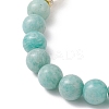 Natural Amazonite& Yellow Hematoid Quartz Beads Stretch Bracelets for Women BJEW-JB13193-02-4