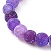 7Pcs 7 Color Natural Weathered Agate(Dyed) & Synthetic Moonstone Round Beaded Stretch Bracelets Set BJEW-JB09124-6