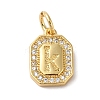 Real 18K Gold Plated Brass Micro Pave Clear Cubic Zirconia Pendants KK-L216-002G-K-1