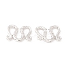 Brass Clear Cubic Zirconia S-Hook Clasps KK-E280-28P-2