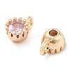 Brass Micro Pave Cubic Zirconia Charms KK-U028-19G-02-2