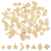 SUPERFINDINGS 80Pcs 8 Style Brass Charms KK-FH0004-99-1