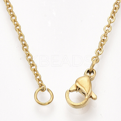 304 Stainless Steel Cable Chain Necklace Making STAS-T040-PJ209-2-36-1