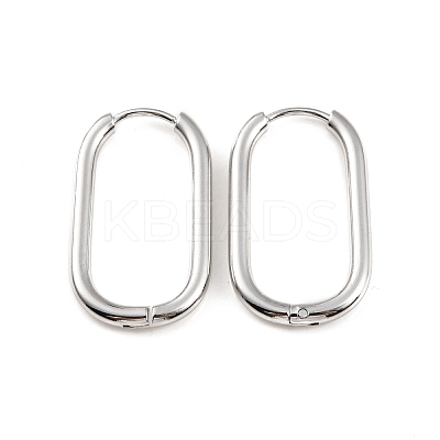 Non-Tarnish 304 Stainless Steel Oval Hoop Earrings X-EJEW-M218-02B-P-1