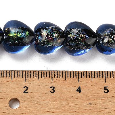 Handmade Dichroic Foil Glass Beads Strands DICH-U001-03I-1