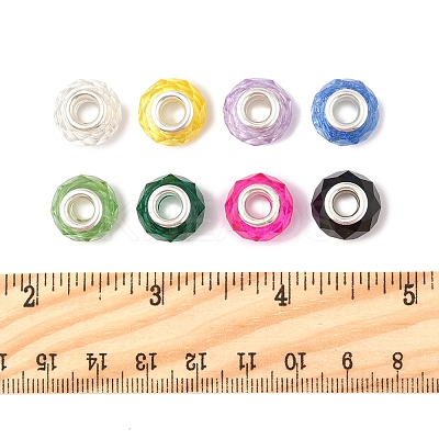48Pcs 8 Colors Handmade Glass European Beads GLAA-FS0002-14-1